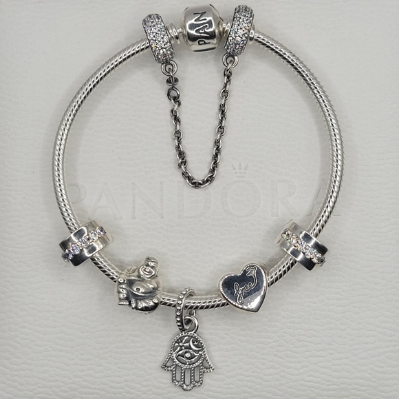 🎁 Authentic Pandora BRACELET GIFT 🎁 7pc SET